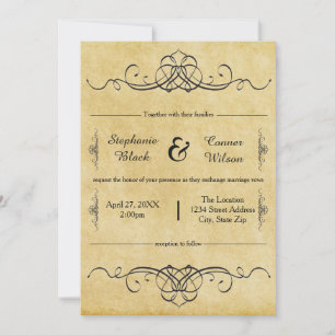 Elaborar Design Antiquado - Convite para Casamento