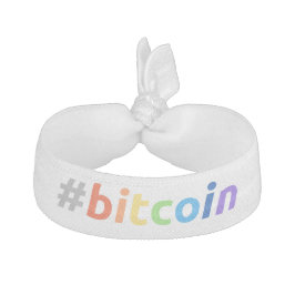 Elástico De Cabelo Bitcoin Rainbow Hashtag Crypto Hodl White