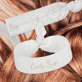 Elástico De Cabelo Ivory Zen Yoga Floral Line Art Dusty Rose