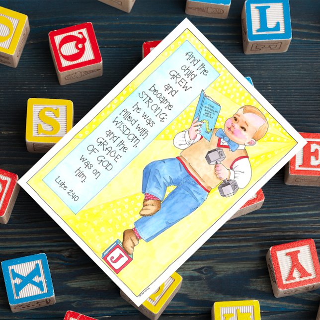 Ele Crecou em Força & Graça Cartão Postal Inspirad (Criador carregado)