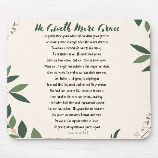 Ele Deu Mais Gracioso Mouse Pad (Frente)