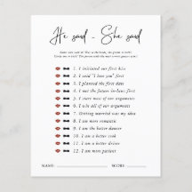 Ele Disse Ela Disse | Chuveiro de Noiva Minimalist