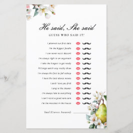 Ele Disse Ela Disse Jogo de Chá de Noiva Pêra Perf