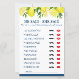 Ele Disse / Ela Disse O Jogo Do Chá de panela De L