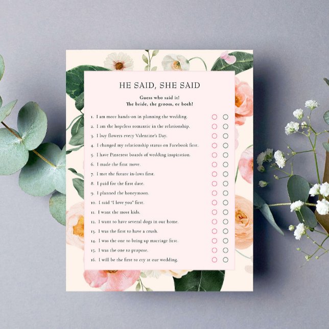 Ele Disse Que Disse | Blush Floral Chá de panela (Criador carregado)