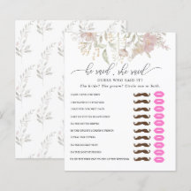 Ele Disse Que Disse | Jogo Chá de panela