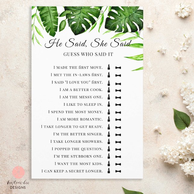 Ele Disse Que Disse Jogo De Chá de panela Tropical (Criador carregado)