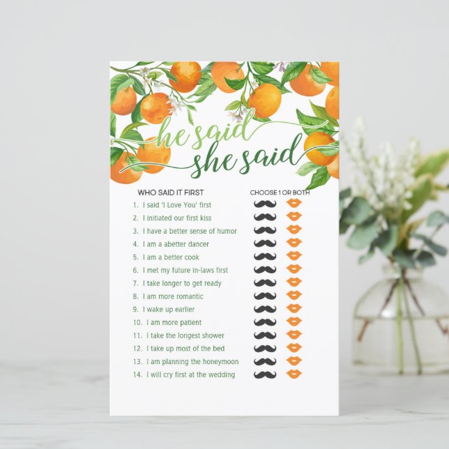 Ele Disse Que Disse: Laranja (Em pé/Frente)