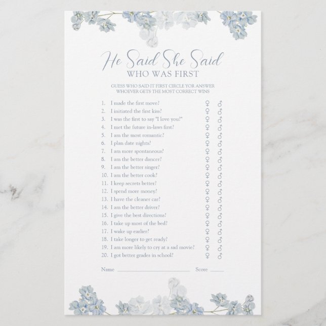 Ele Disse Que Disse O Elegante Jogo De Chá Azul Du (Frente)