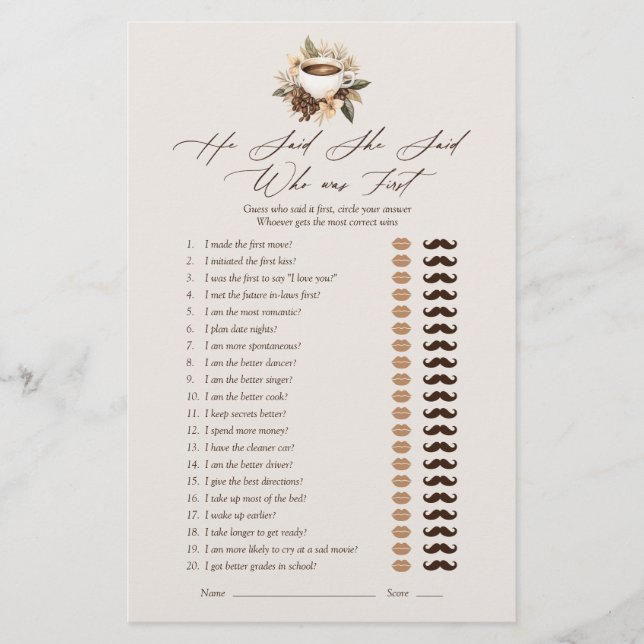 Ele Disse Que Disse O Jogo Do Chá de panela Do Caf (Frente)