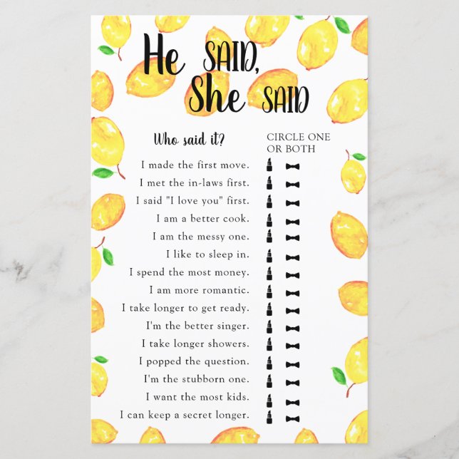 Ele Disse Que Disse Que Era Um Limão De Jogo Chá d (Frente)