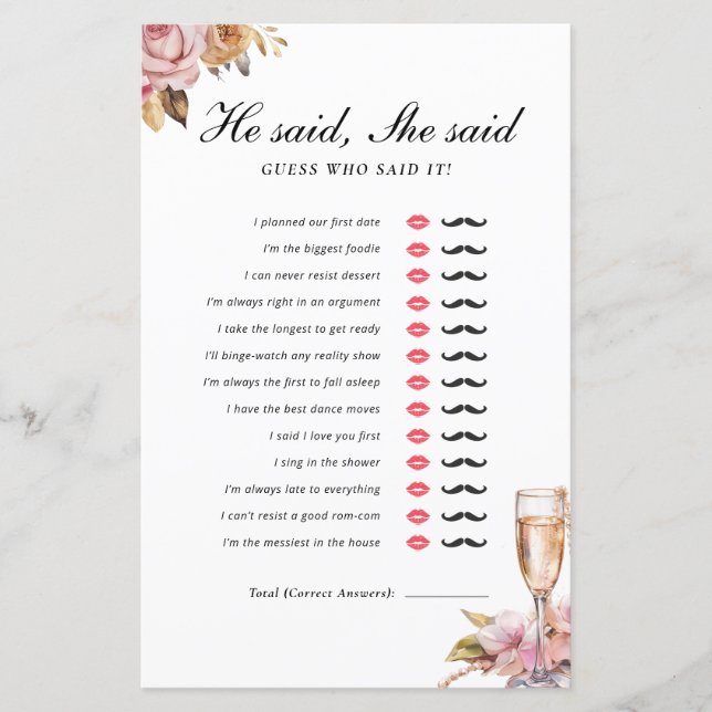 Ele Disse Que Disse Que Pearia O Jogo De Prosecco (Frente)