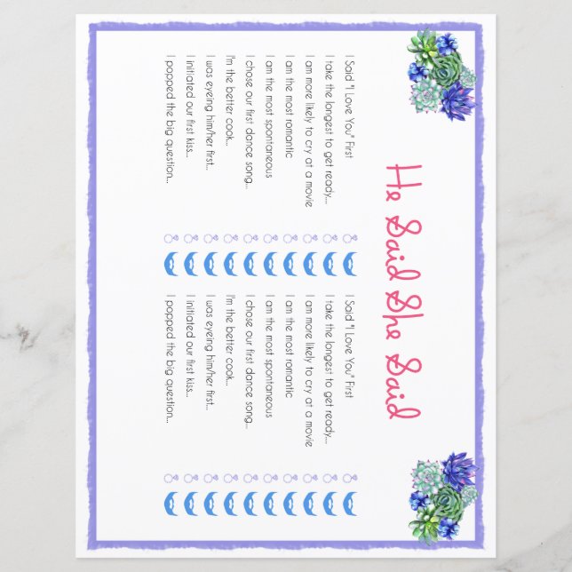 Ele Disse Que Ela Disse Jogo De Chá de panela Bem  (Frente)