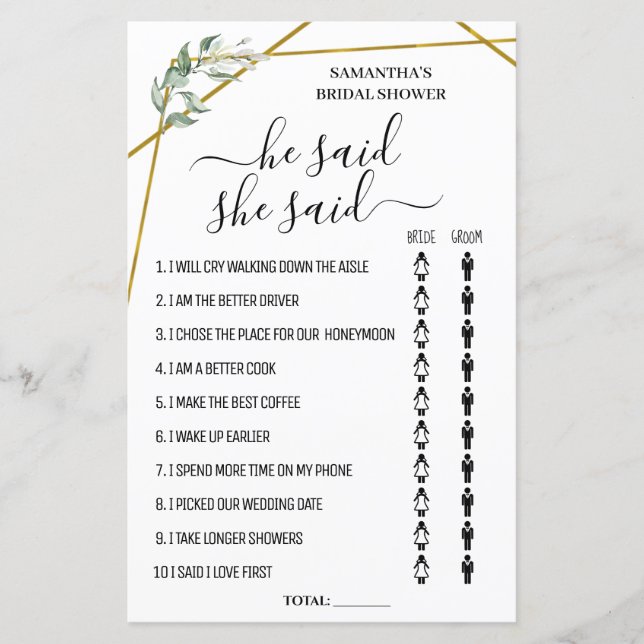 Ele disse que ela disse jogo de chá de panela bilí (Frente)