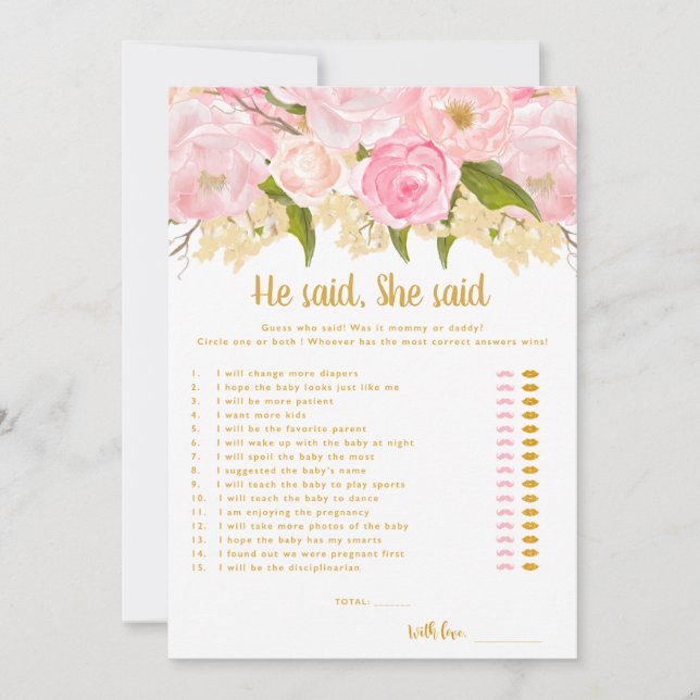 Ele Disse Que Ela Disse Que Jogava Cartões De Chá  (Frente)