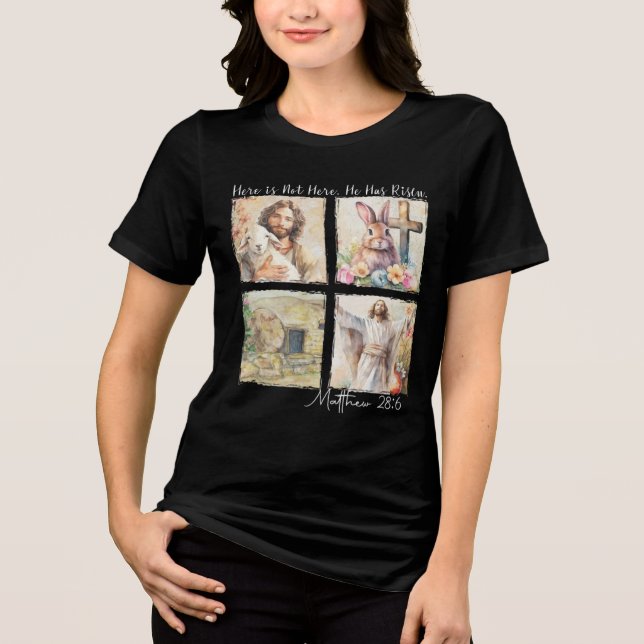 Ele é a camisa Risen Primavera de flor selvagem (Frente)