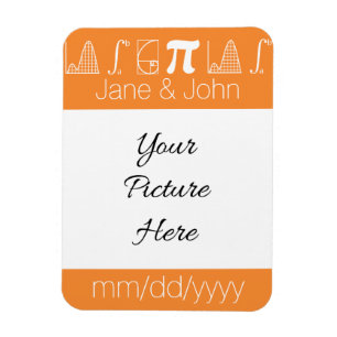 Ele é adicionado no ímã laranja Save-the-Date