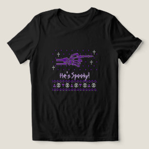 "Ele é Assustador!" Camiseta de Halloween para Cas