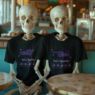 "Ele é Assustador!" Camiseta de Halloween para Cas