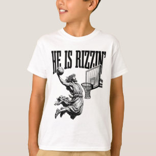 Ele É Camisa De Rizzin Bysketbyll Páscoa Cristão