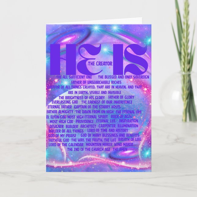 Ele É O Cartão De Saudação Criador (Frente)