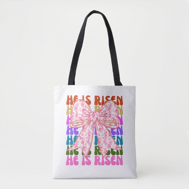 Ele é Risen, Arco Croquette Floral Tote Bag (Frente)