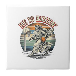 Ele Está Rizzin Camiseta Religiosa de Basquetebol