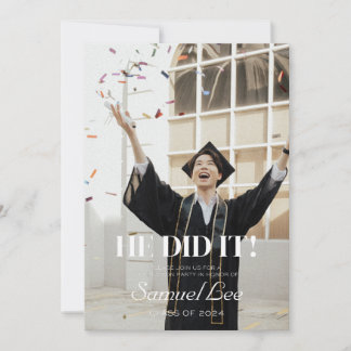 ELE FEZ UM CONVITE DE FESTA DE FORMATURA