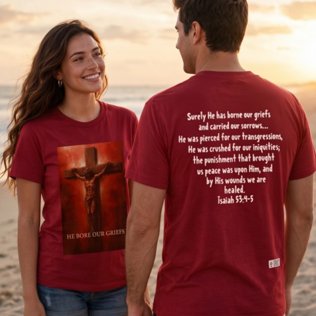 ✝️ Ele Levou Nossas Dores - Camiseta (Criador carregado)