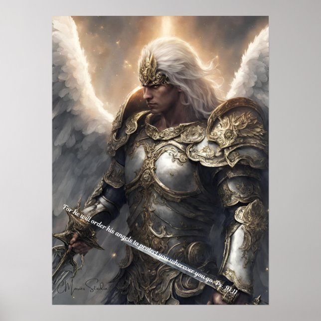 Ele ordenará aos anjos dele que o protejam. Pôster (Frente)