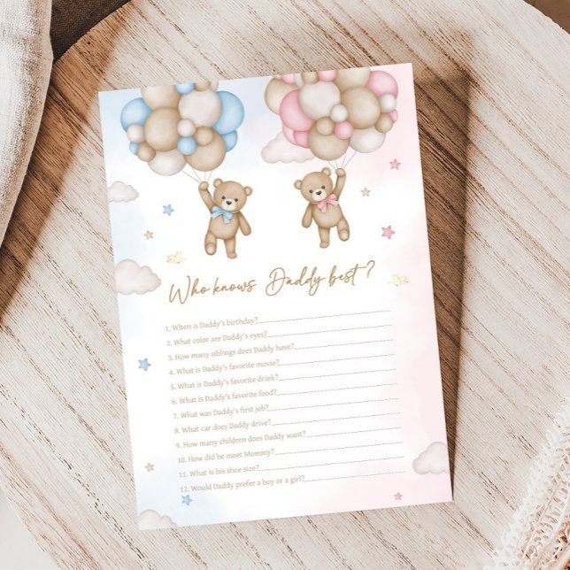 Ele ou Ela Revelação do Gênero do Urso Quem sabe J (Bear Balloon He or She Gender Reveal Game)