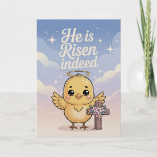Ele Ressuscitou Cartão de Páscoa Kawaii Style
