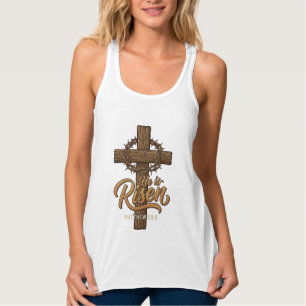 Ele Ressuscitou Cruz Coroa de Espinhos Camiseta Cr