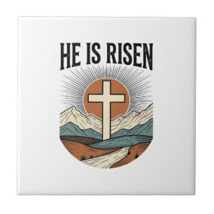 Ele Ressuscitou Cruz Nascer do Sol Camiseta Cristã