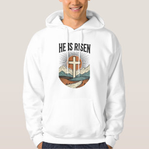Ele Ressuscitou Cruz Nascer do Sol Camiseta Cristã