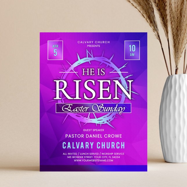 Ele Ressuscitou Folheto de Igreja de Domingo de Pá (Criador carregado)