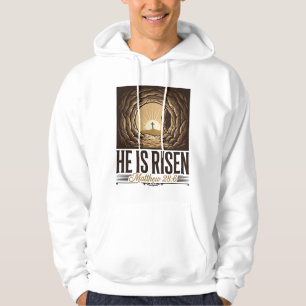 Ele Ressuscitou Tumba de Páscoa Cruz Camisa Cristã