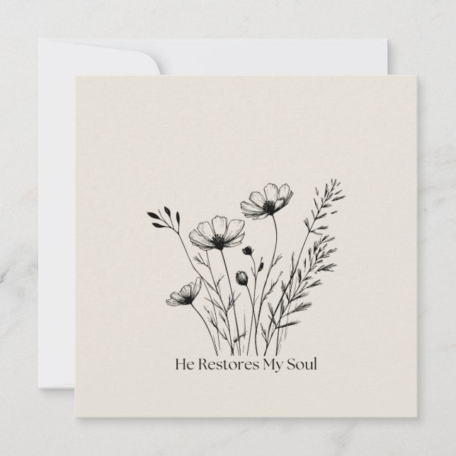 Ele Restaura Minha Alma Design Minimalista (Frente)