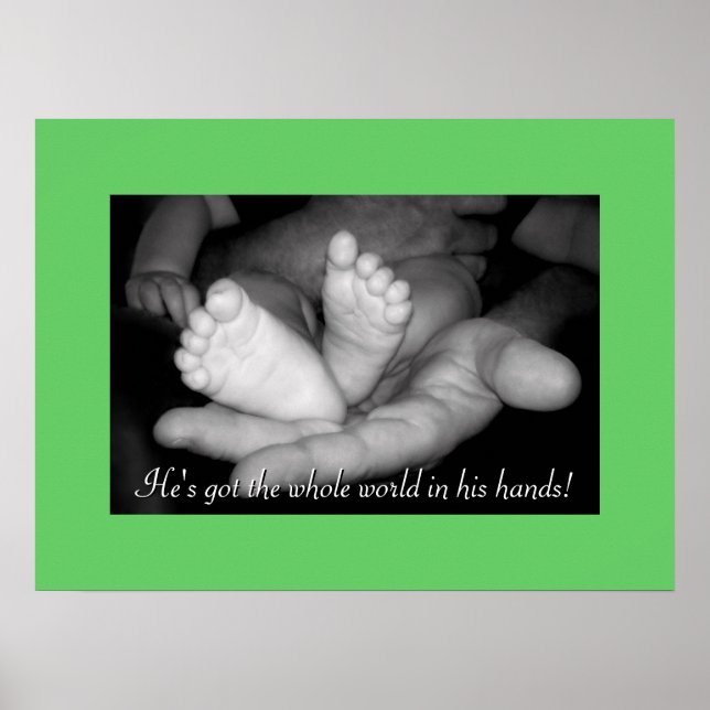 Ele tem o mundo inteiro em suas mãos com a Poster  (Frente)