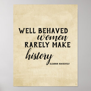 Eleanor Roosevelt cita poster das mulheres