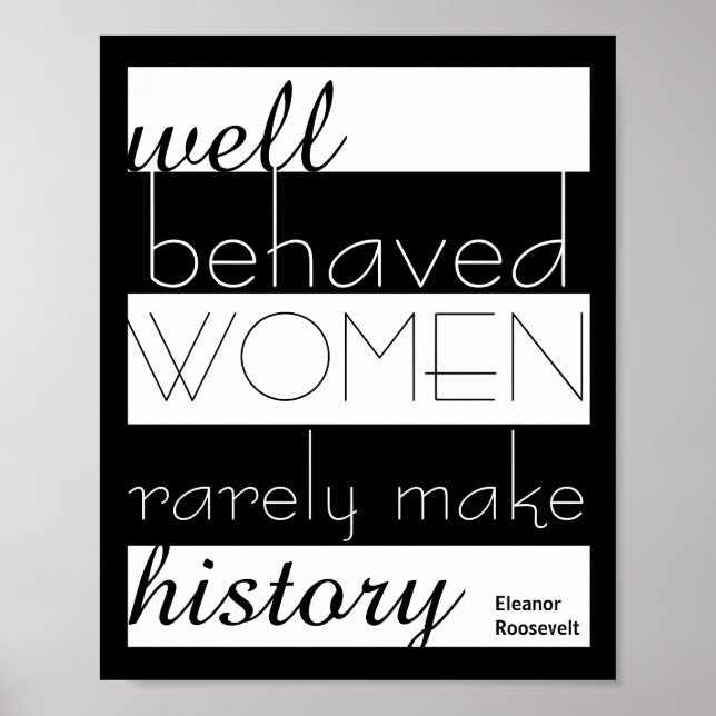 Eleanor Roosevelt fala poster sobre mulheres (Frente)