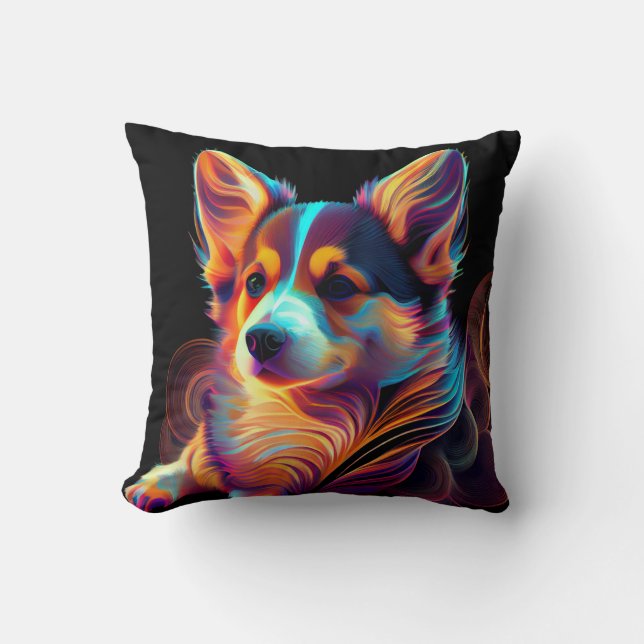 "Electric Lady" Almofada Corgi (Frente)