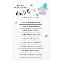 Elefan chá de fraldas Você conhece bem o cartão