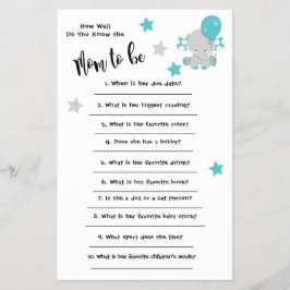 Elefan chá de fraldas Você conhece bem o cartão