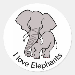Elefante - adesivo redondo clássico
