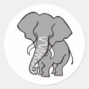 Elefante - adesivo redondo clássico