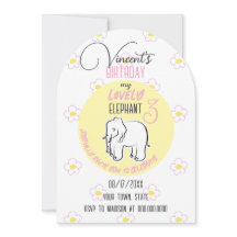 Elefante adorável. Convite