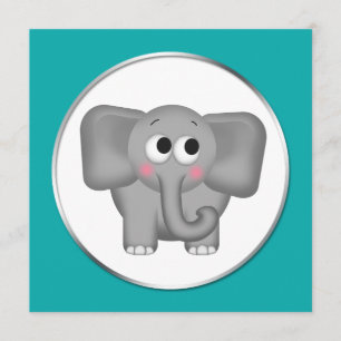 Elefante adorável - convites do chá de fraldas d