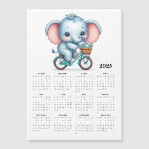 Elefante Adorável em um Calendário do Magnet da Bi