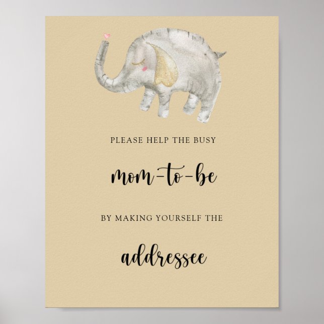 Elefante - Ajude a Poster da Busy "Mãe-a-Ser" (Frente)